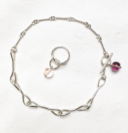 Collier argent à la perle