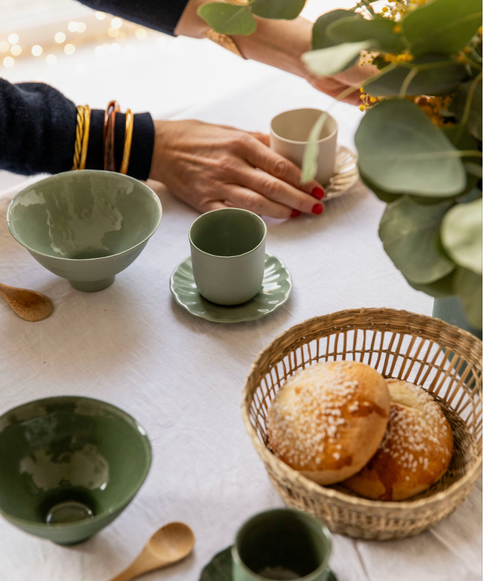 Tasse à café en porcelaine colorée