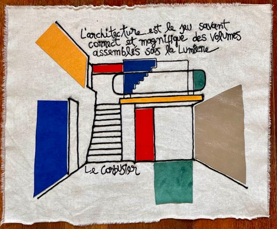 Collages textiles Le Corbusier
