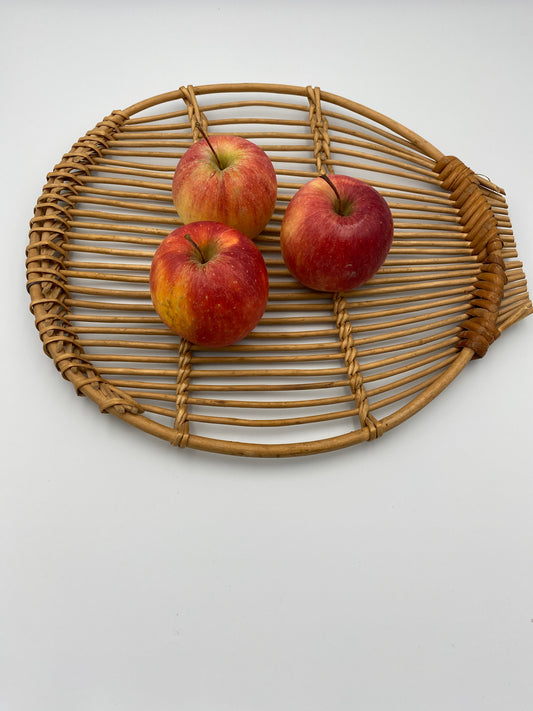 Corbeille à fruits en rotin, "Quatre Saisons" années 50
