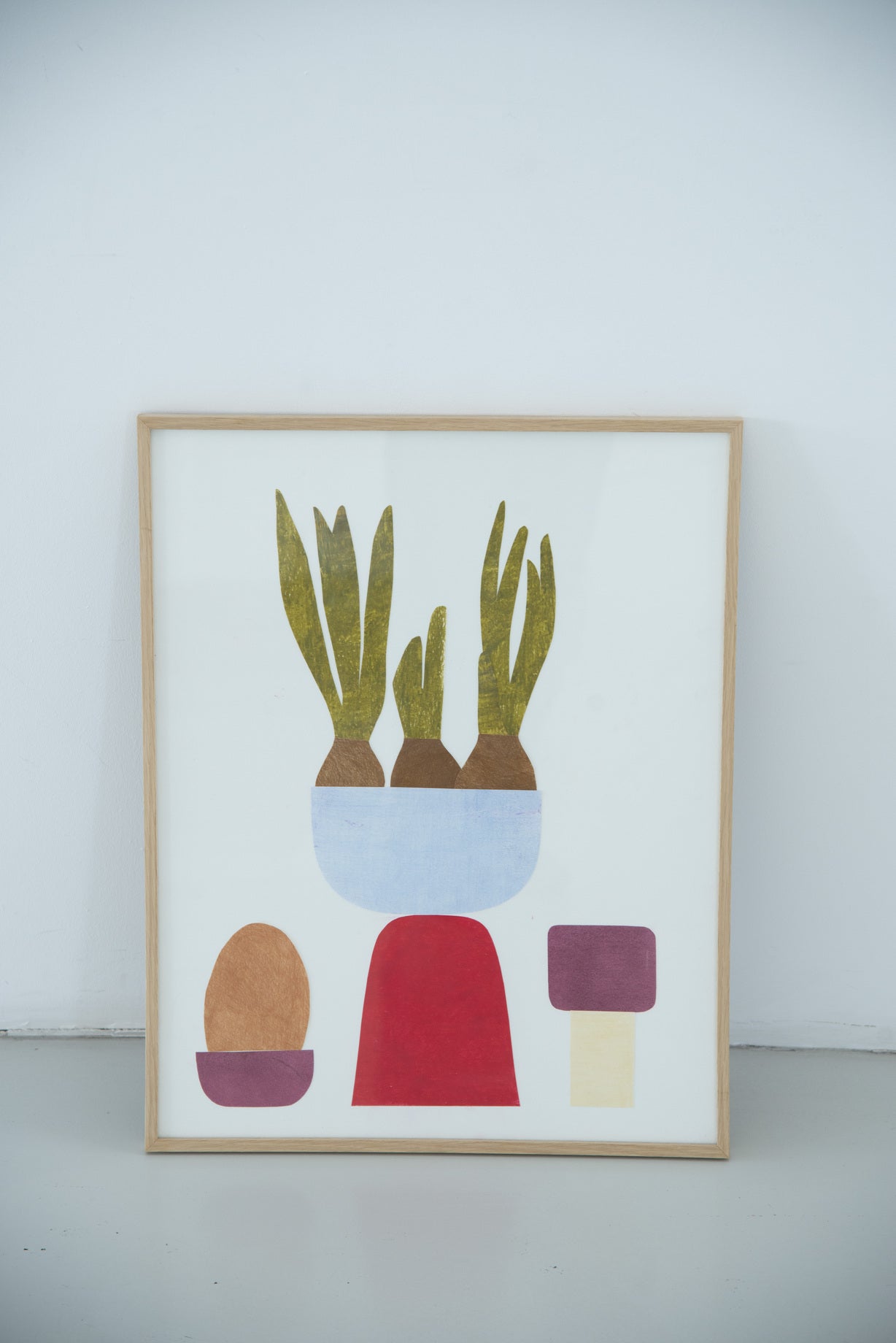 Colorful paper collages "egg and radish"