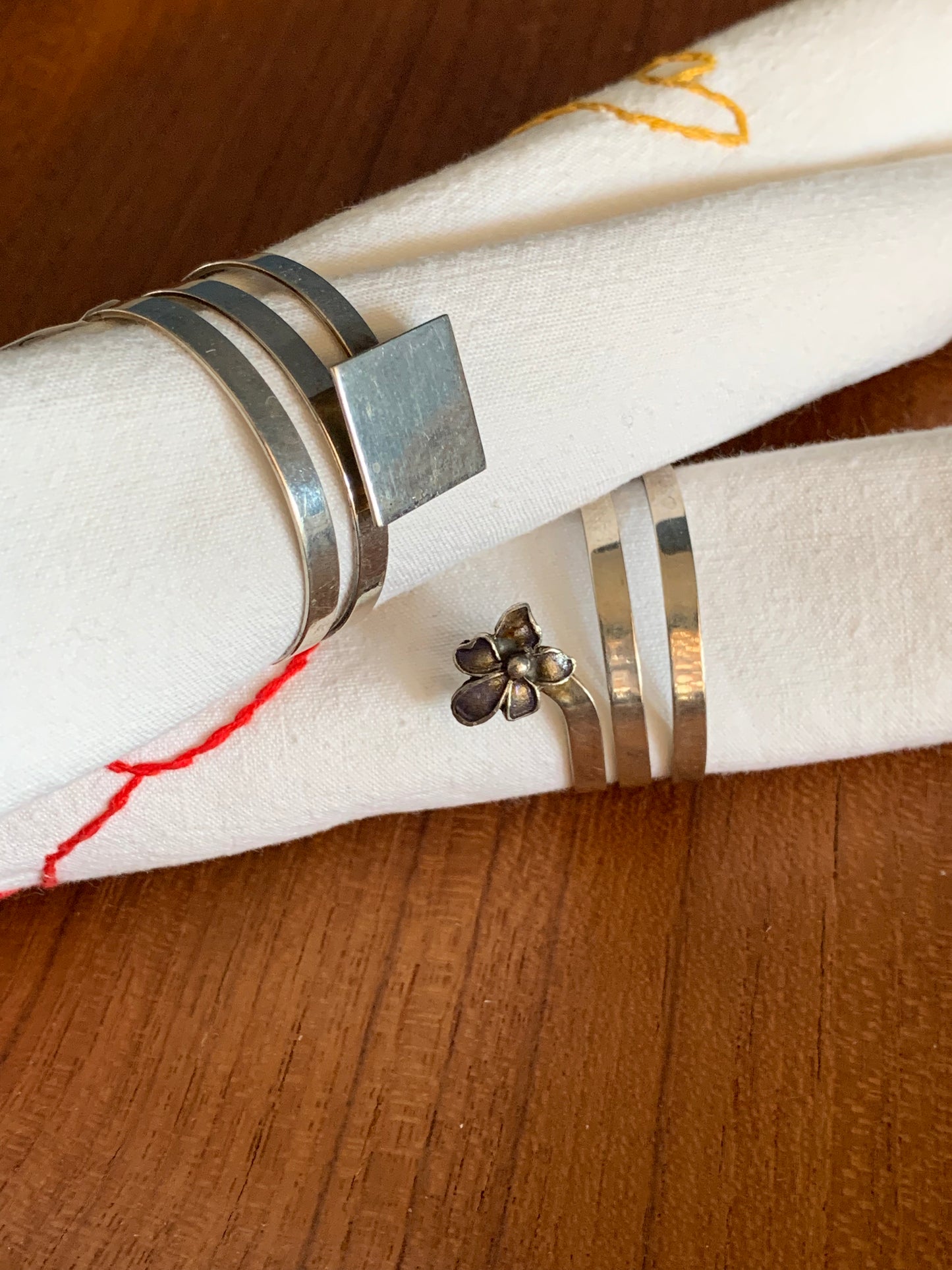 Ronds de serviettes en argent