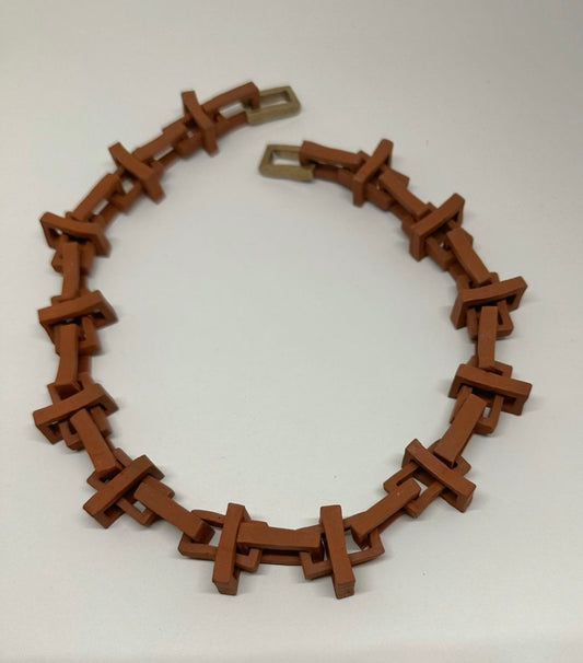 Gray porcelain necklace