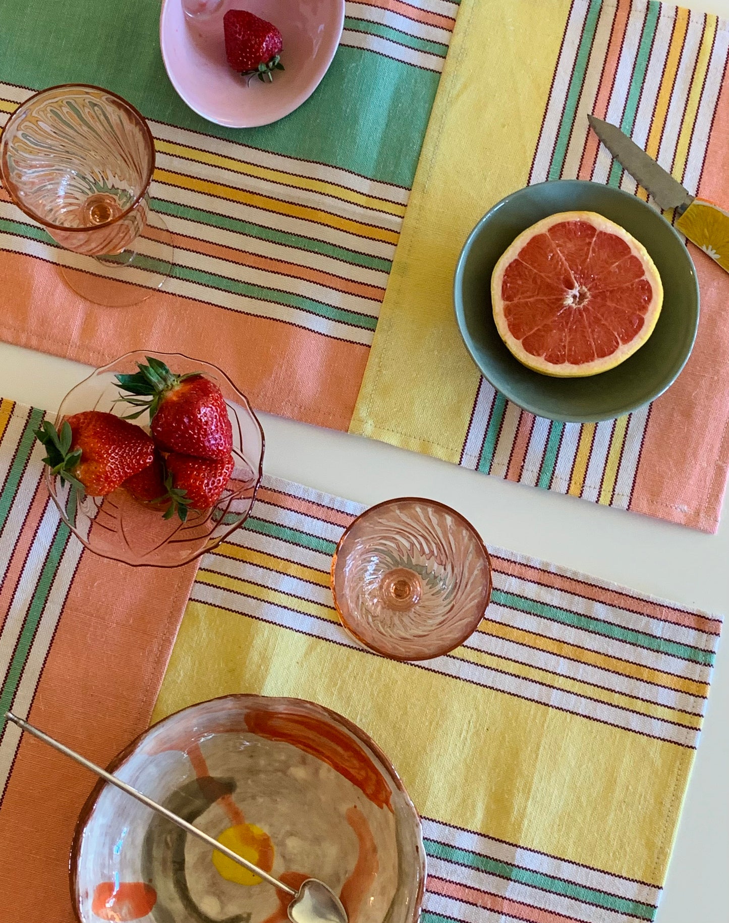 Sets de table upcyclés /Pastels