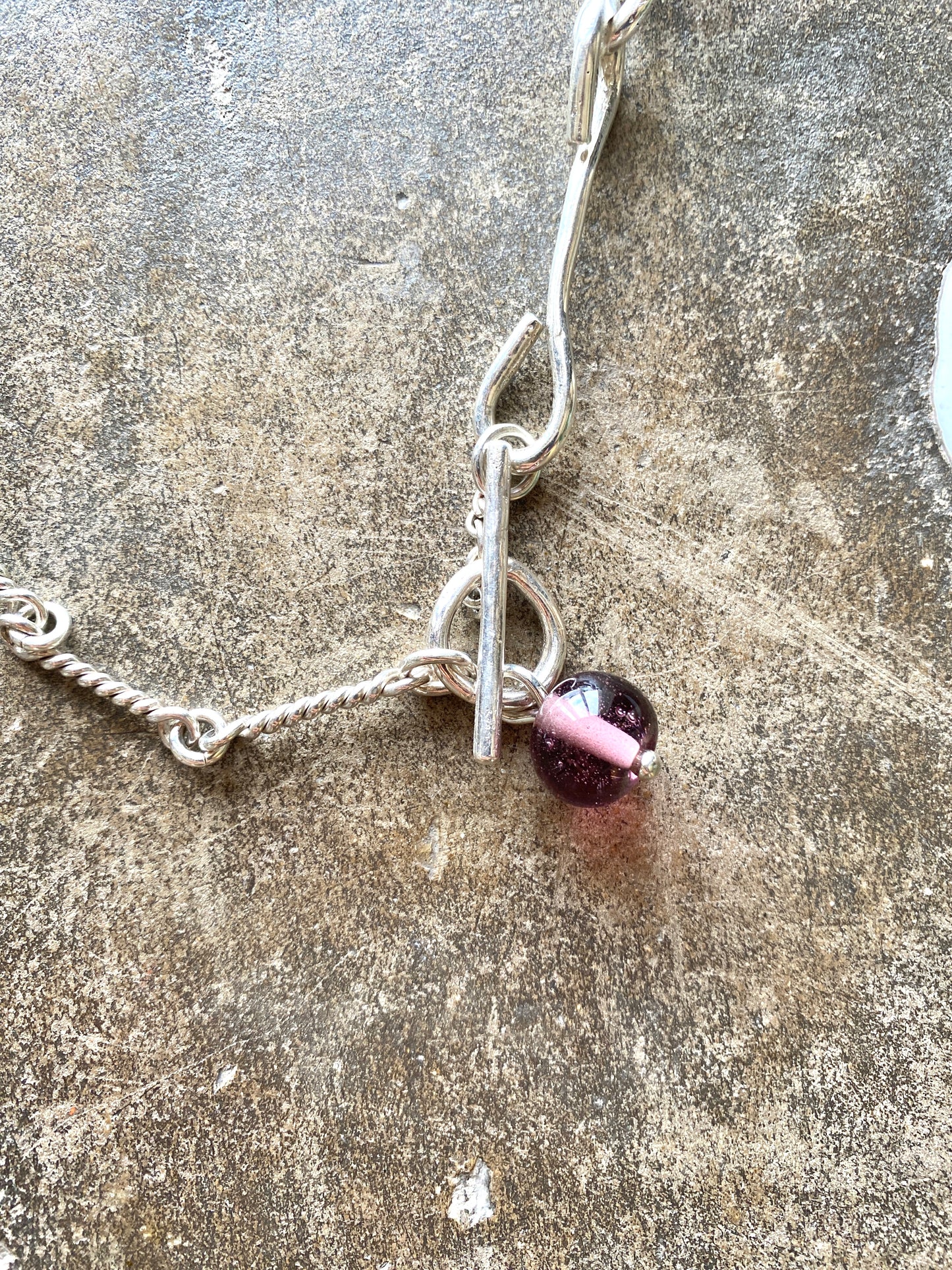 Collier argent à la perle