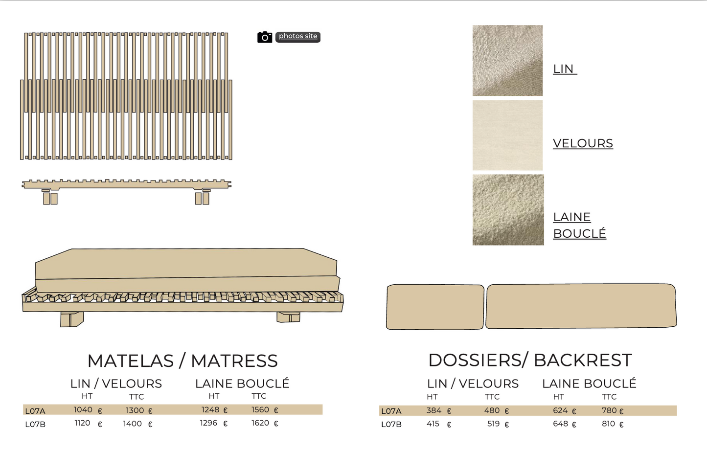 Day bed L07 de Pierre Chapo