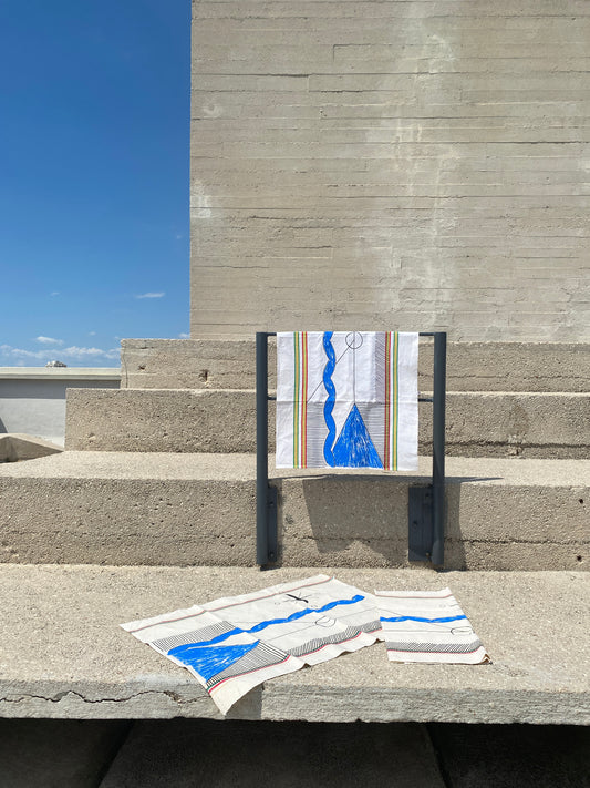 Torchon Vintage hommage à Le Corbusier
