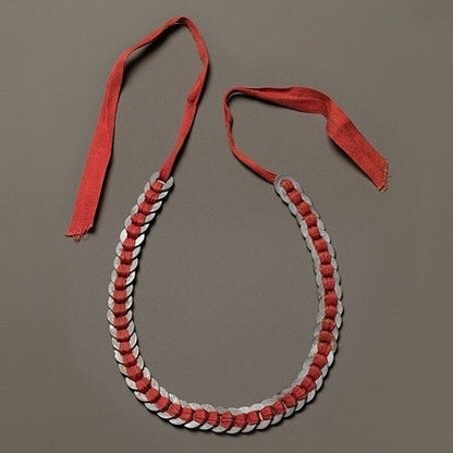 Collier Rondelles ruban rouge