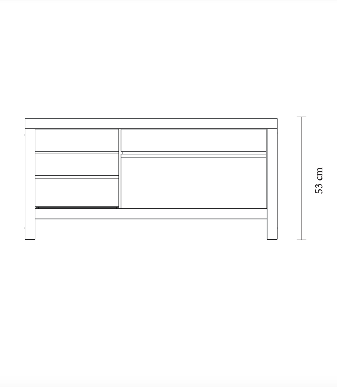 Commode basse R14 à 5 tiroirs