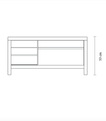 Commode basse R14 à 5 tiroirs