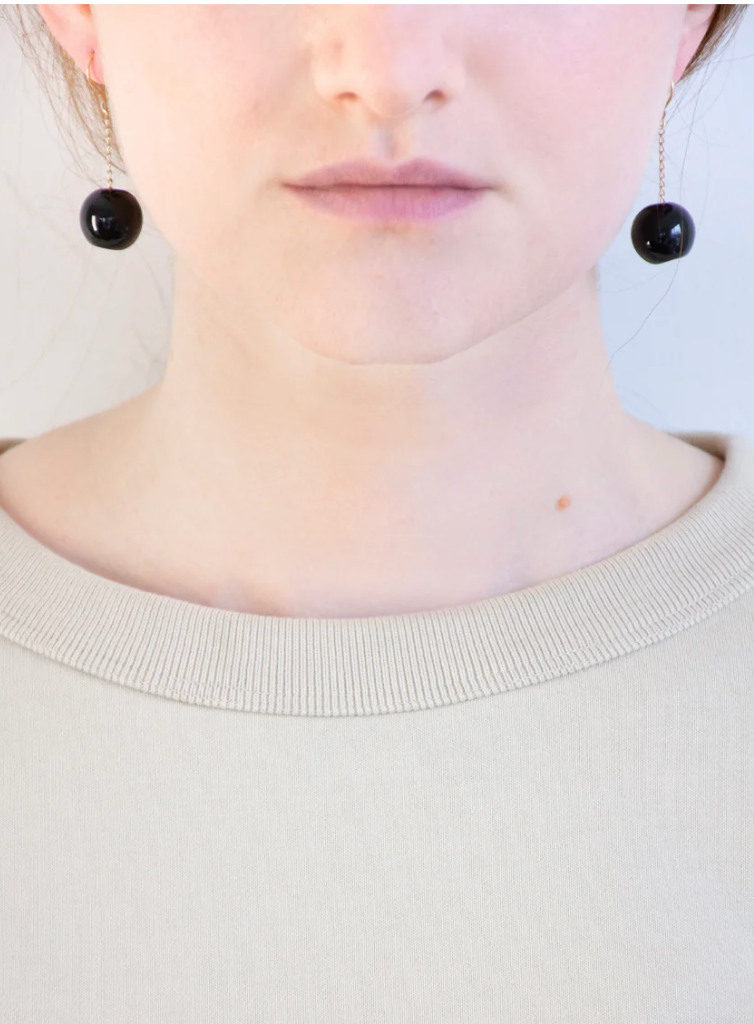Boucles d'oreilles Tac-Tac Grandes perles corail
