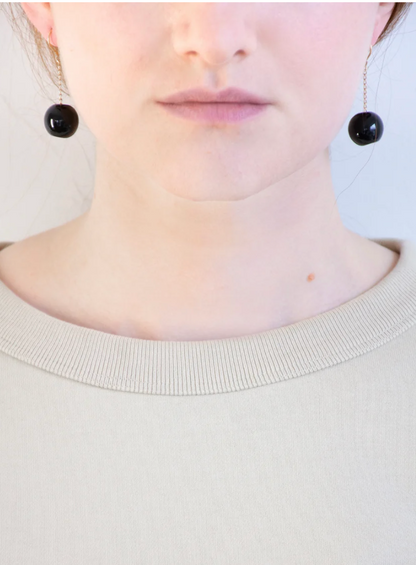 Boucles d'oreilles Tac-Tac Grandes perles corail