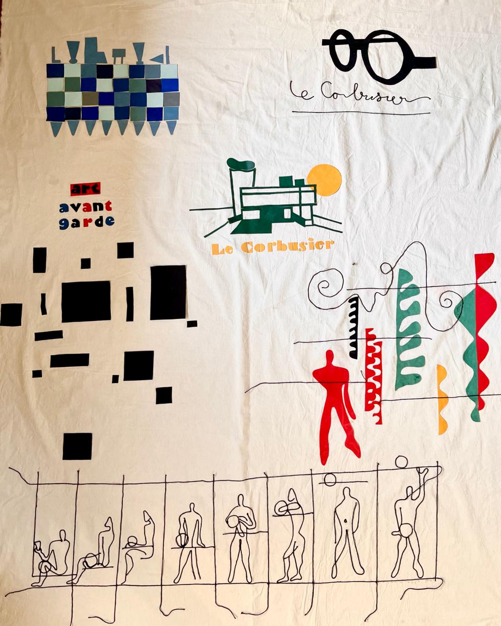 Collages textiles Le Corbusier