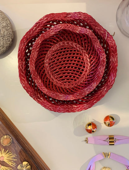 Corbeilles en céramique tressée