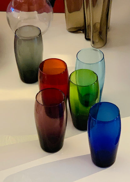 Ensemble de 6 verres colorés