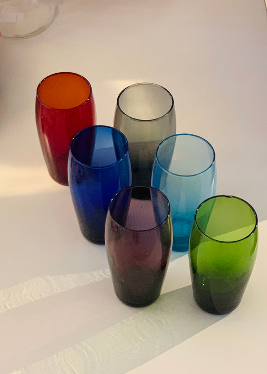 Ensemble de 6 verres colorés
