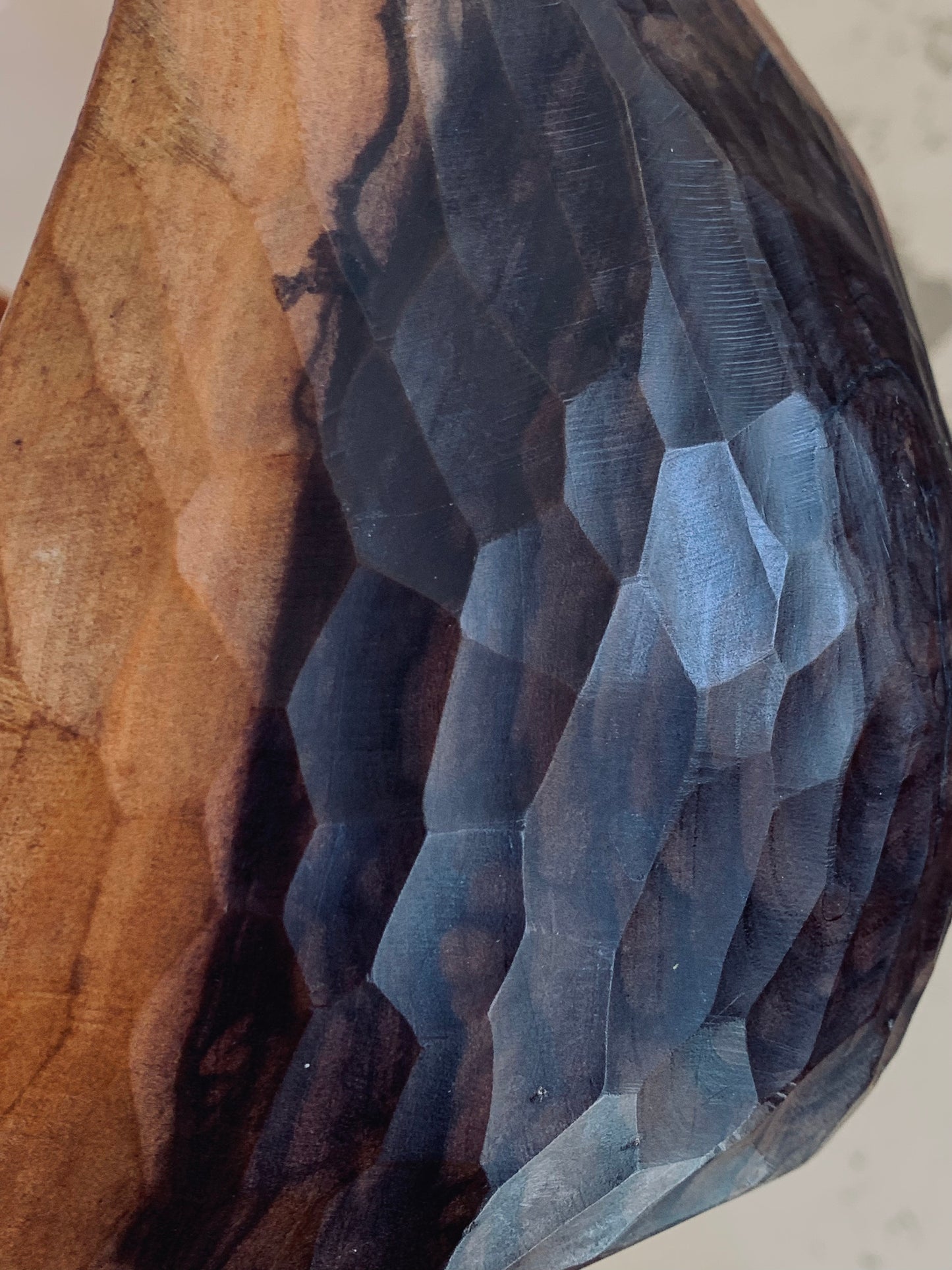 Corbeille à fruits - Pirogue en bois sculpté