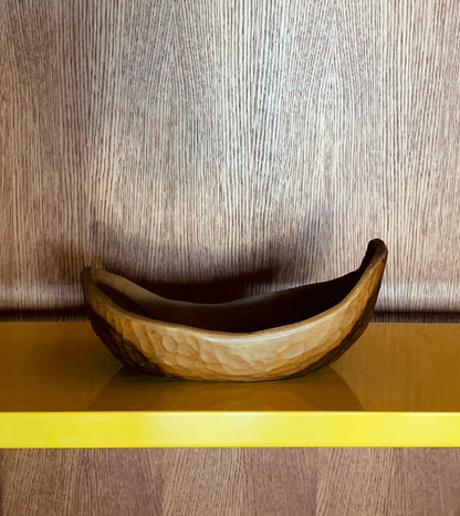 Corbeille à fruits - Pirogue en bois sculpté