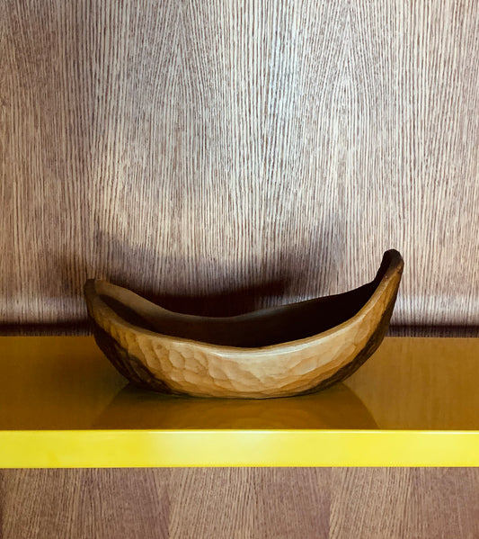 Corbeille à fruits - Pirogue en bois sculpté