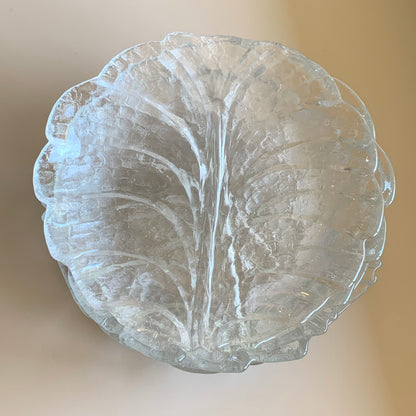 6 assiettes feuilles en verre