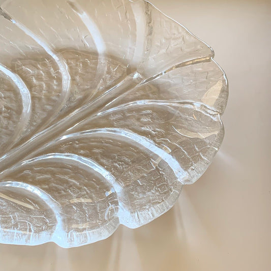 6 assiettes feuilles en verre