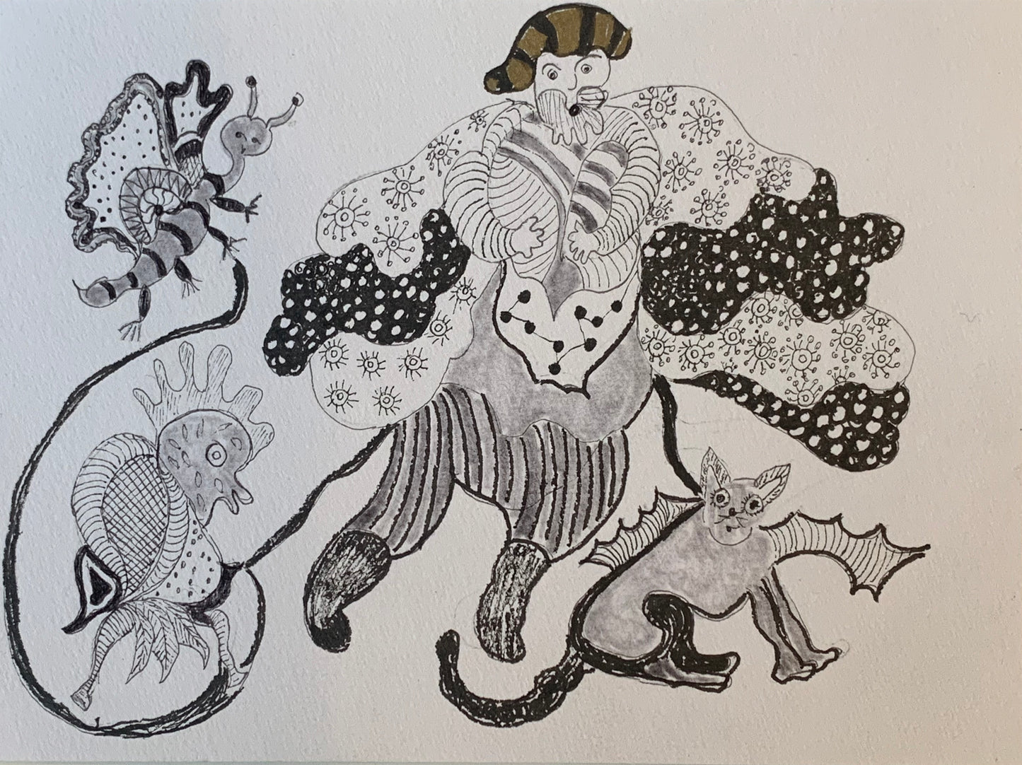 Dessin et collage Les Hurluberlus,
