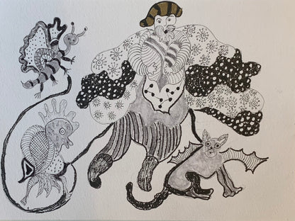 Dessin et collage Les Hurluberlus,