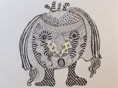 Dessin et collage Les Hurluberlus,
