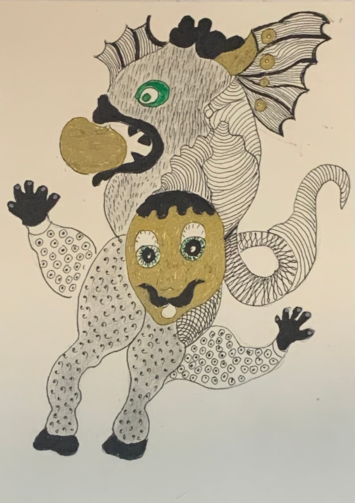 Dessin et collage Les Hurluberlus,