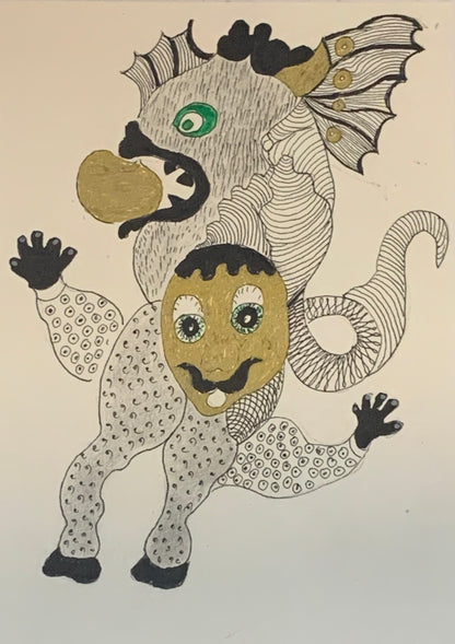 Dessin et collage Les Hurluberlus,