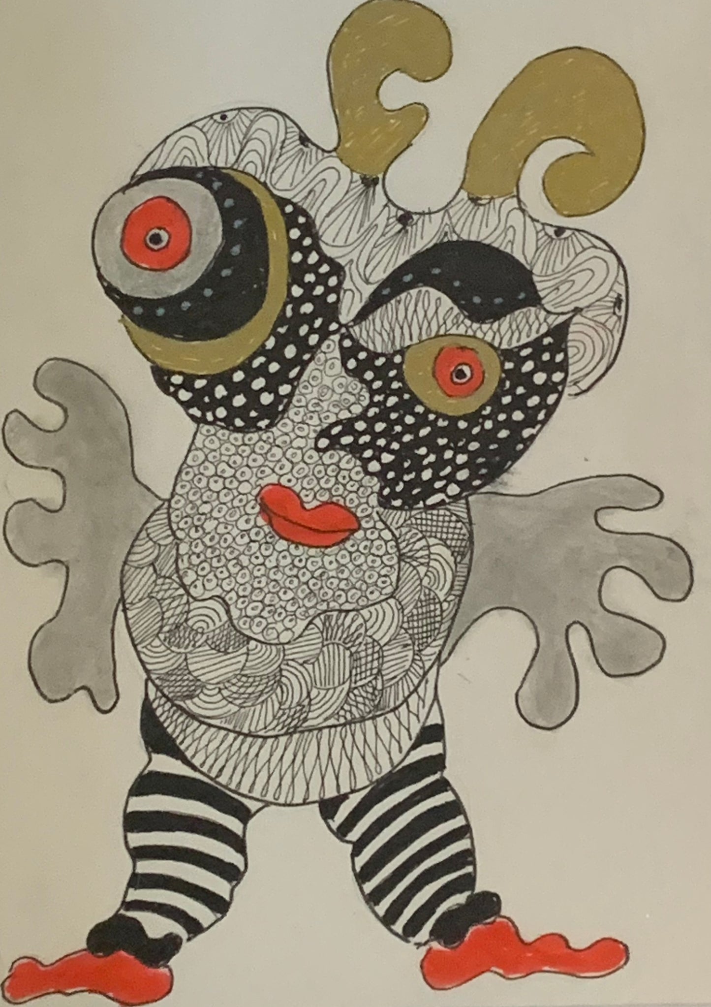 Dessin et collage Les Hurluberlus,
