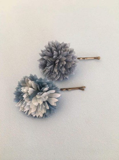 Barrettes fleur en soie