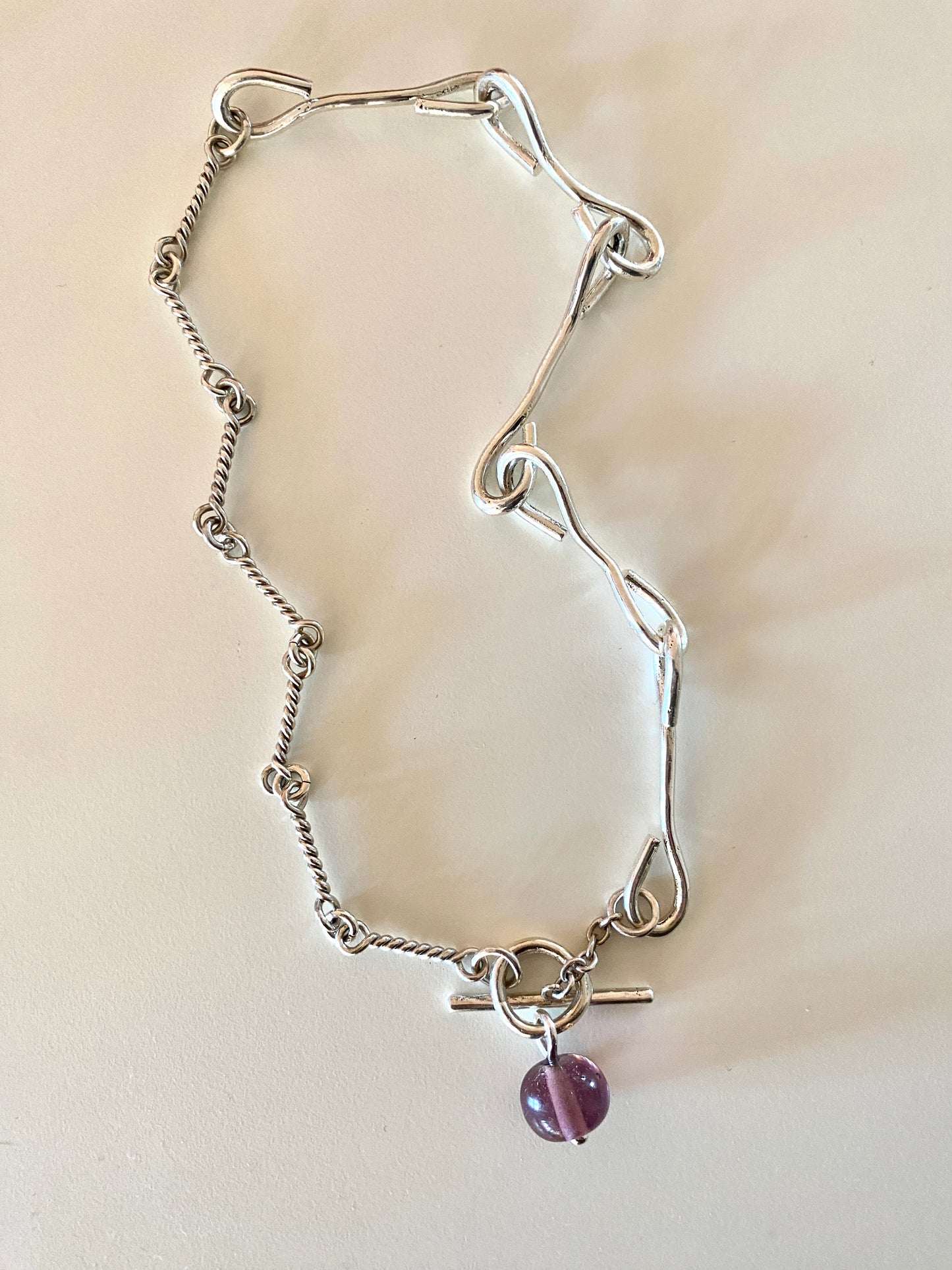 Collier argent à la perle
