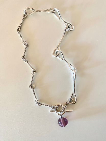 Collier argent à la perle