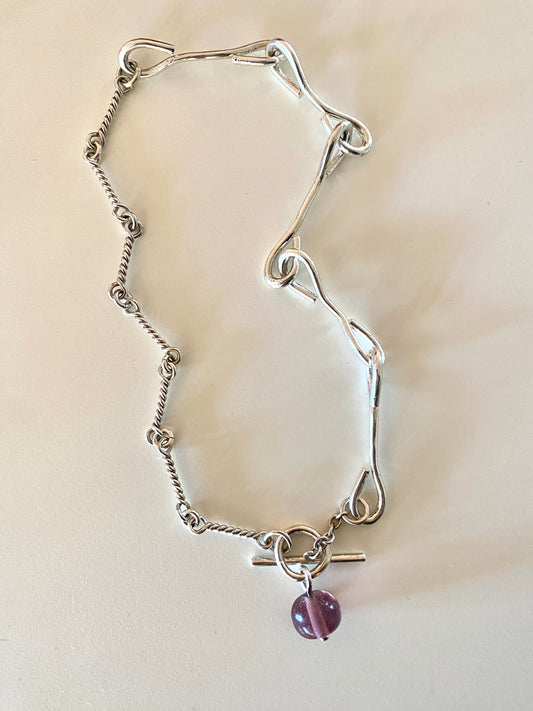 Collier argent à la perle
