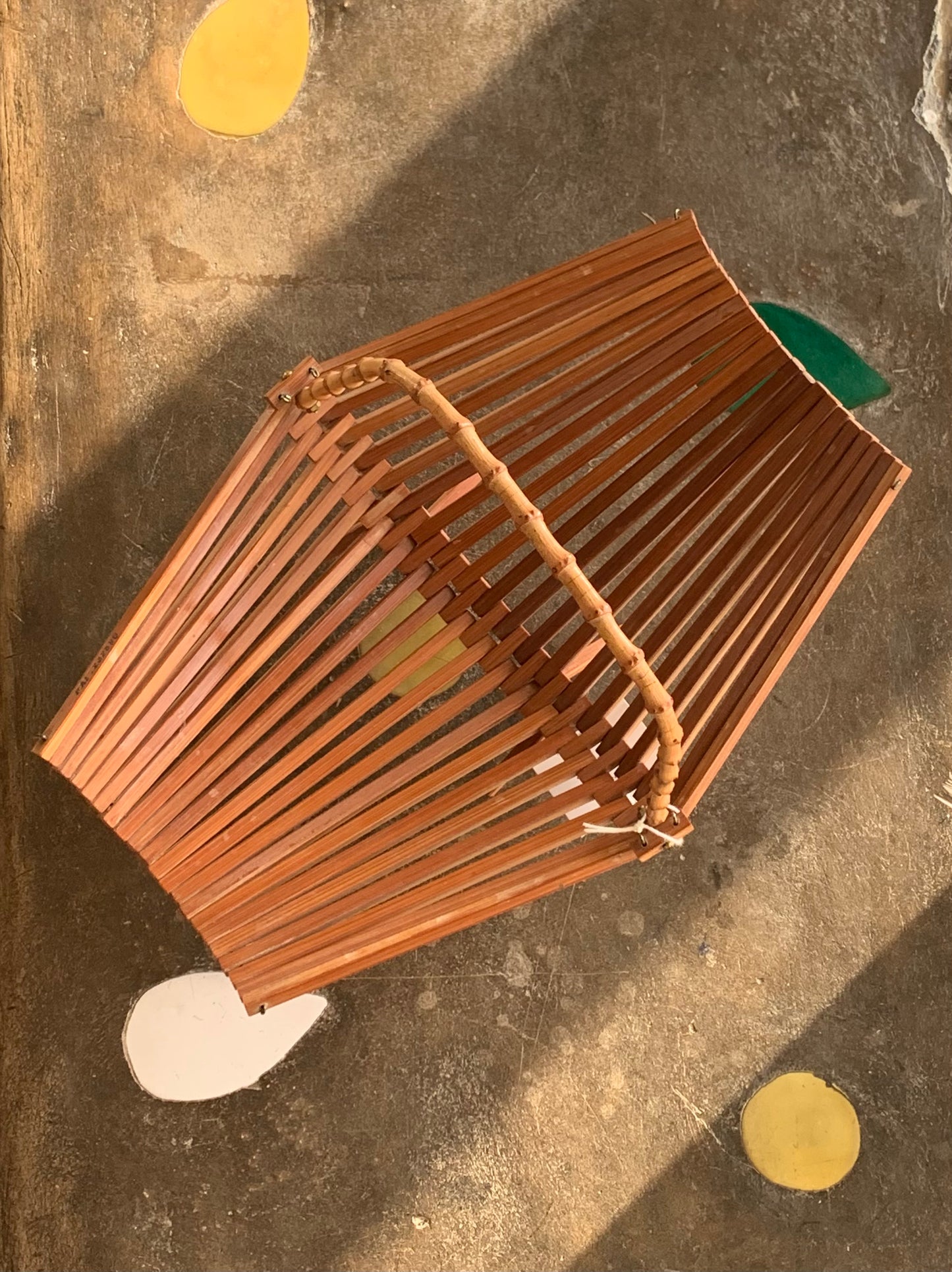 Corbeille à fruits en bois - Poignée Bambou