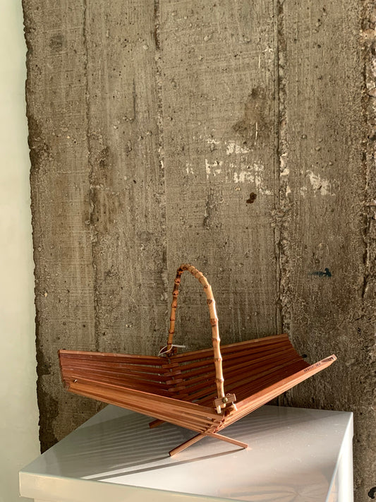 Corbeille à fruits en bois - Poignée Bambou