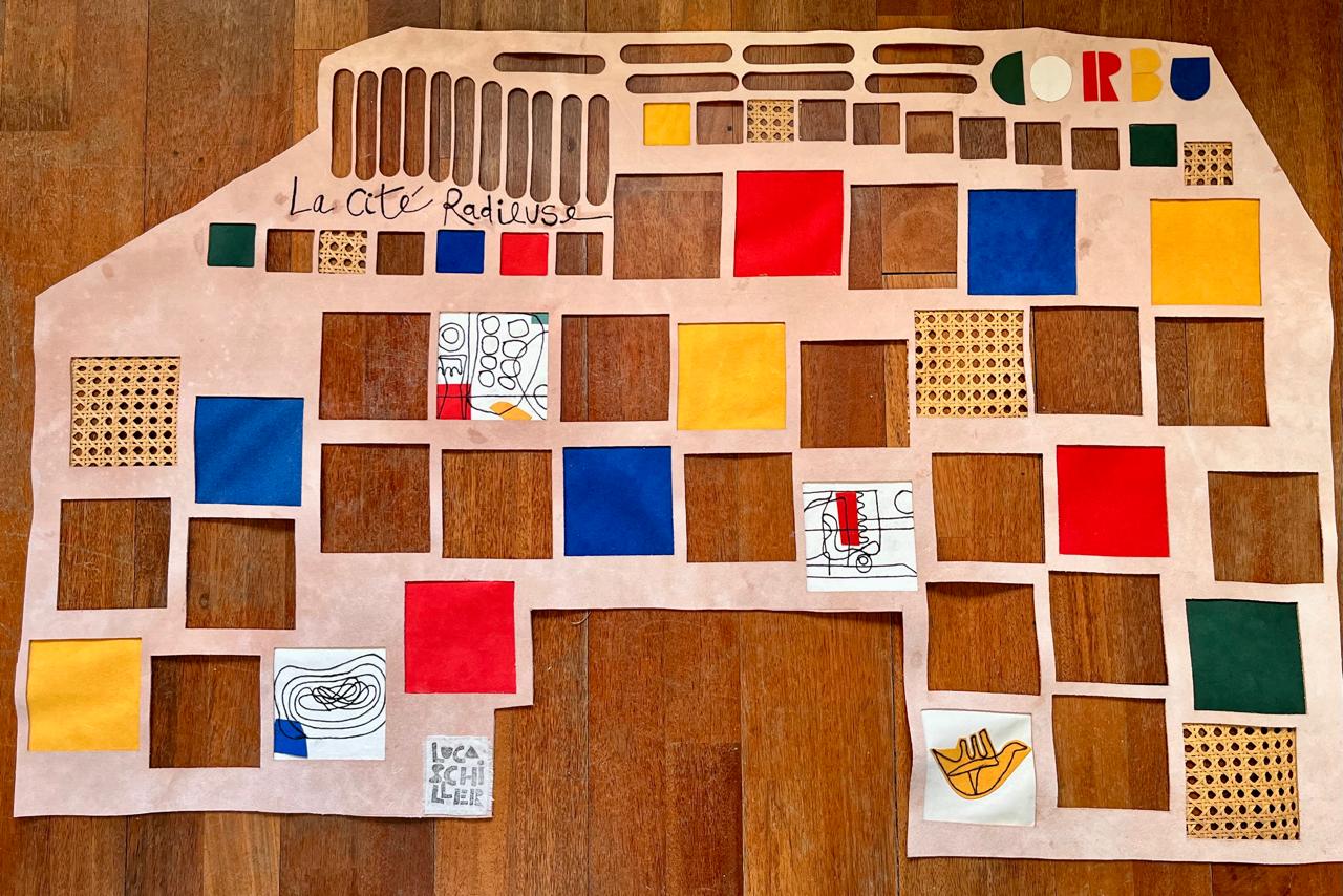 Collages textiles Le Corbusier