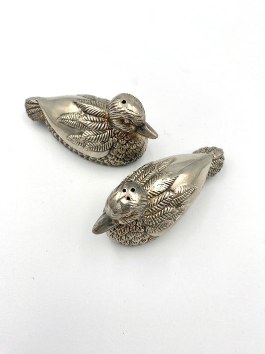 Salière & Poivrière - Canards en argent