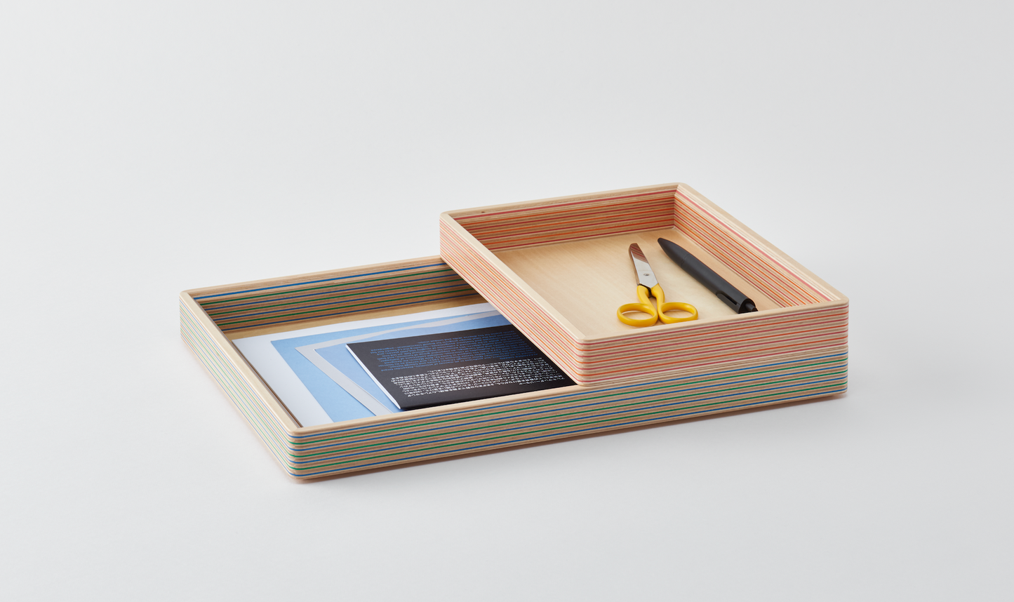 Plateau japonais en bois et papier recylé